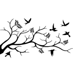 Sticker colibris survolant un arbre