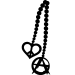 Sticker collier peace and love et anarchie