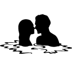 Sticker couple d'amoureux dans l'eau Sticker couple d'amoureux dans l'eau