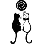 Sticker couple de chats Sticker couple de chats