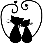 Sticker couple de chats amoureux Sticker couple de chats amoureux