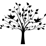 Sticker couple d'oiseaux sur un arbre