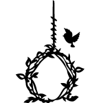 Sticker couronne d'pines et un oiseau