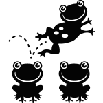 Sticker crapauds sautant et assis