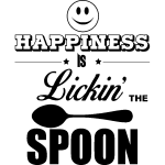 Sticker cuisine happiness is lickin'the spoon