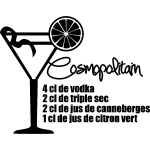 Sticker cuisine recette cosmopolitan 4 cl de vodka