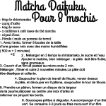 Sticker cuisine recette matcha daifuku pour 8 mochis