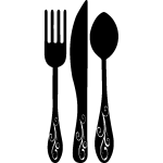 Sticker cuisine somptueux cuillre couteau fourchette