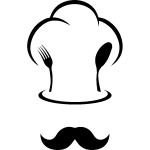 Sticker cuisine toque de chef et moustache