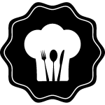 Sticker cuisine toque et couvert Sticker cuisine toque et couvert