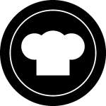Sticker cuisine toque sur une assiette Sticker cuisine toque sur une assiette
