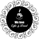 Sticker cuisine we love coffee & donut Sticker cuisine we love coffee & donut