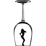 Sticker dame en verre de vin 2