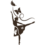 Sticker danseuse de ballet et papillons