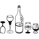 Sticker déco bouteille et des verres Sticker déco bouteille et des verres