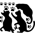 Sticker dco chats et empreintes