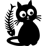 Sticker dco chat et os de poissons