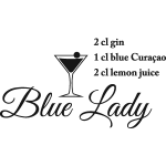 Sticker déco cocktail blue lady Sticker déco cocktail blue lady