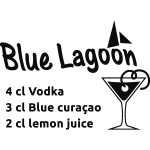 Sticker déco cocktail blue lagoon Sticker déco cocktail blue lagoon
