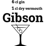 Sticker déco cocktail gibson Sticker déco cocktail gibson