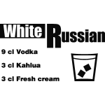 Sticker déco cocktail white russian Sticker déco cocktail white russian