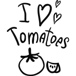 Sticker dco j'adore les tomates