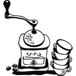 Sticker dco moulin  caf et tasses