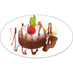 Sticker dco plaque avec un gteau chocolat