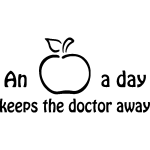 Sticker dco une pomme par jour . . .