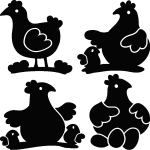 Sticker dco poules pour mug