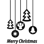 Sticker décorations suspendues et merry christmas Sticker décorations suspendues et merry christmas