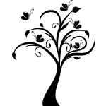 Sticker design arbre et papillons