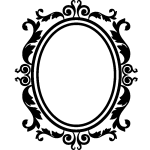 Sticker design baroque cadre en forme de miroir Sticker design baroque cadre en forme de miroir