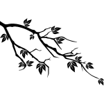 Sticker design branche et feuilles