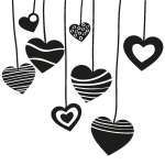 Sticker design coeurs pendants Sticker design coeurs pendants