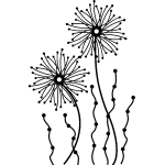 Sticker design fleurs abstrait Sticker design fleurs abstrait