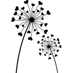 Sticker design fleurs coeurs Sticker design fleurs coeurs