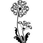 Sticker design fleurs  grandes feuilles