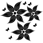 Sticker design fleurs et papillons Sticker design fleurs et papillons