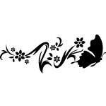 Sticker design fleur papillon Sticker design fleur papillon