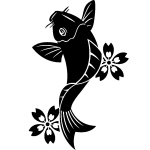 Sticker design grand poisson et fleurs Sticker design grand poisson et fleurs