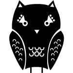 Sticker design hibou artistique