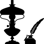 Sticker design lampe et plume Sticker design lampe et plume