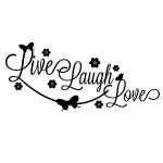 Sticker design live, laugh, love