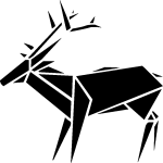Sticker design origami cerf Sticker design origami cerf