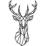Sticker design origami tête de cerf Sticker design origami tête de cerf
