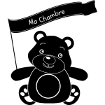 Sticker design ourson avec drapeau Sticker design ourson avec drapeau