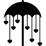 Sticker design parapluie avec des filets de coeurs Sticker design parapluie avec des filets de coeurs
