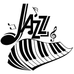 Sticker design piano jazz