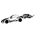 Sticker design rallye et drapeau